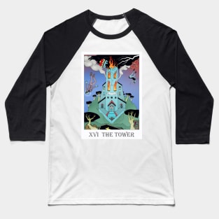 Tarot The Tower Baseball T-Shirt